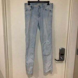 Abercrombie & Fitch Blue White Washed Ripped Jeans Size 10